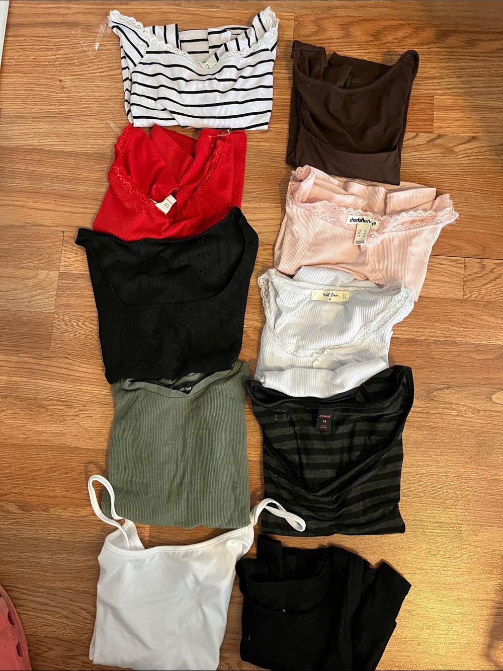 Charlotte Russe Black Ribbed Crop Tank Top